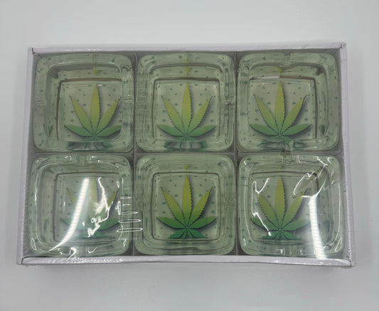 SQUARE GLASS ASHTRAY (6 COUNT ) RKQG 2043 - RK Quality Glass