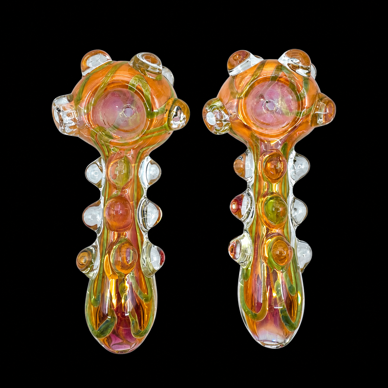 5.5 INCH COLOR CHANGING SPIRAL STRIPED WITH MARBLE ACCENTS HAND PIPE - HP1033