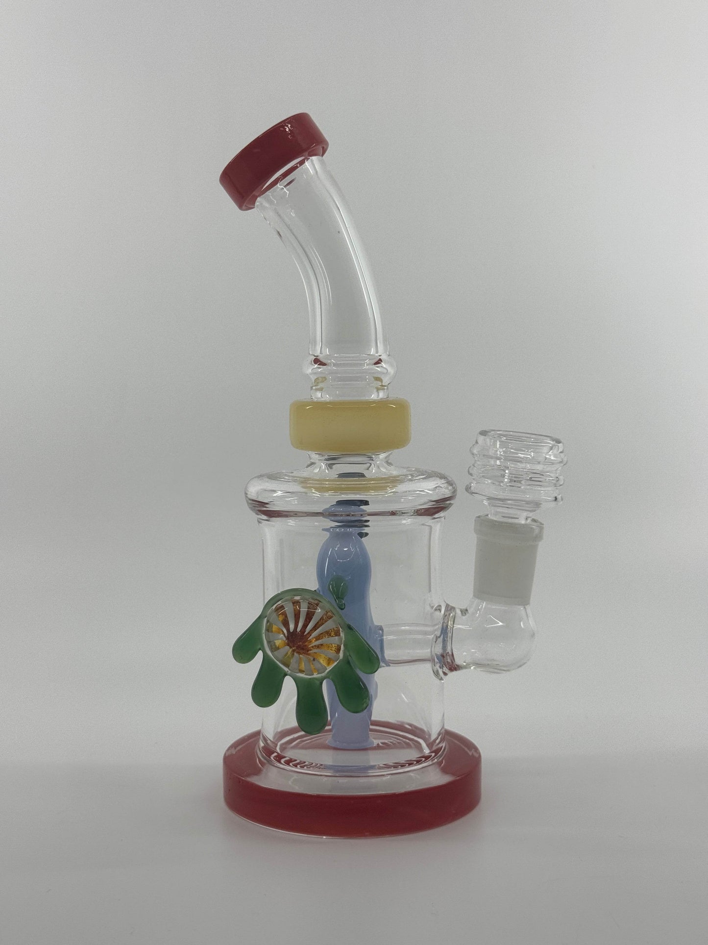 7” locket with fish inserts dab rig - WP245 - RK Quality Glass