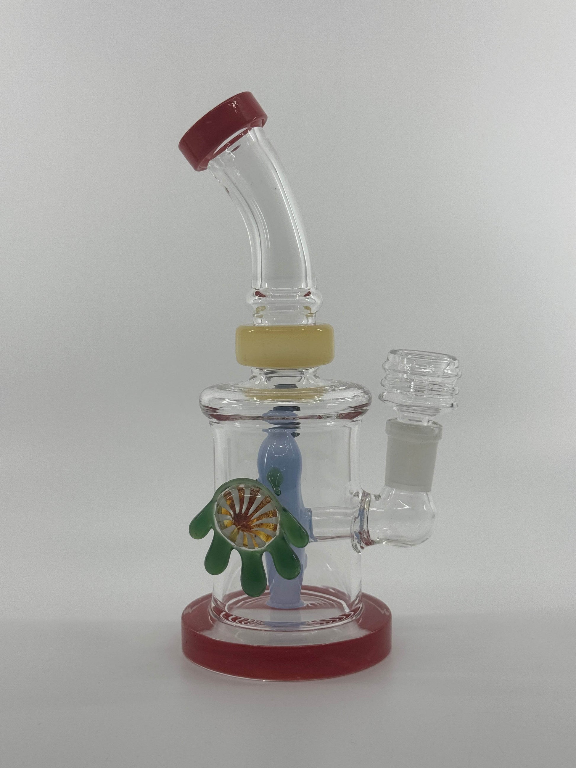 7” locket with fish inserts dab rig - WP245 - RK Quality Glass