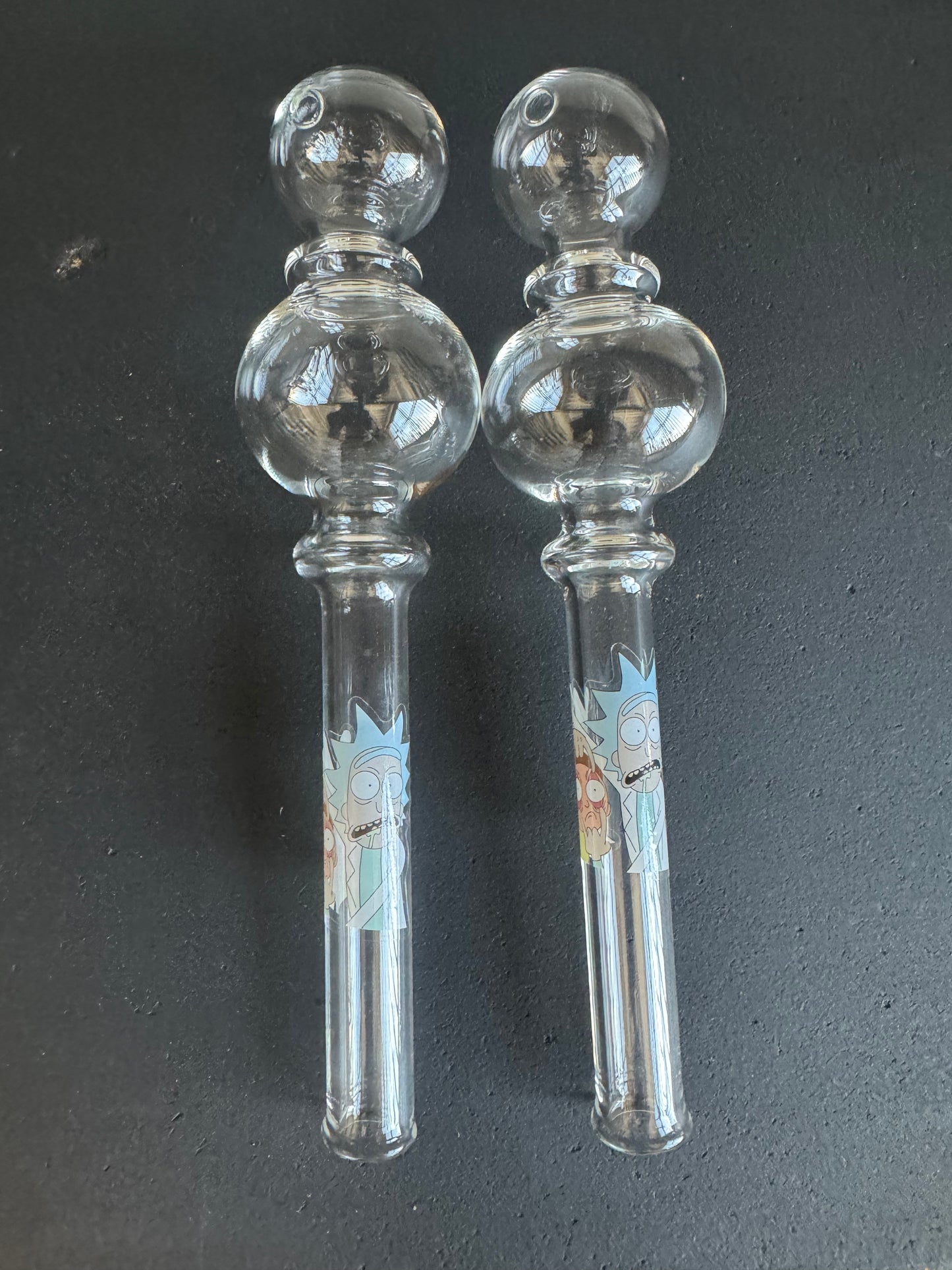 10” 2 bowl jumbo stickers oil burner RKQG 2019 - RK Quality Glass