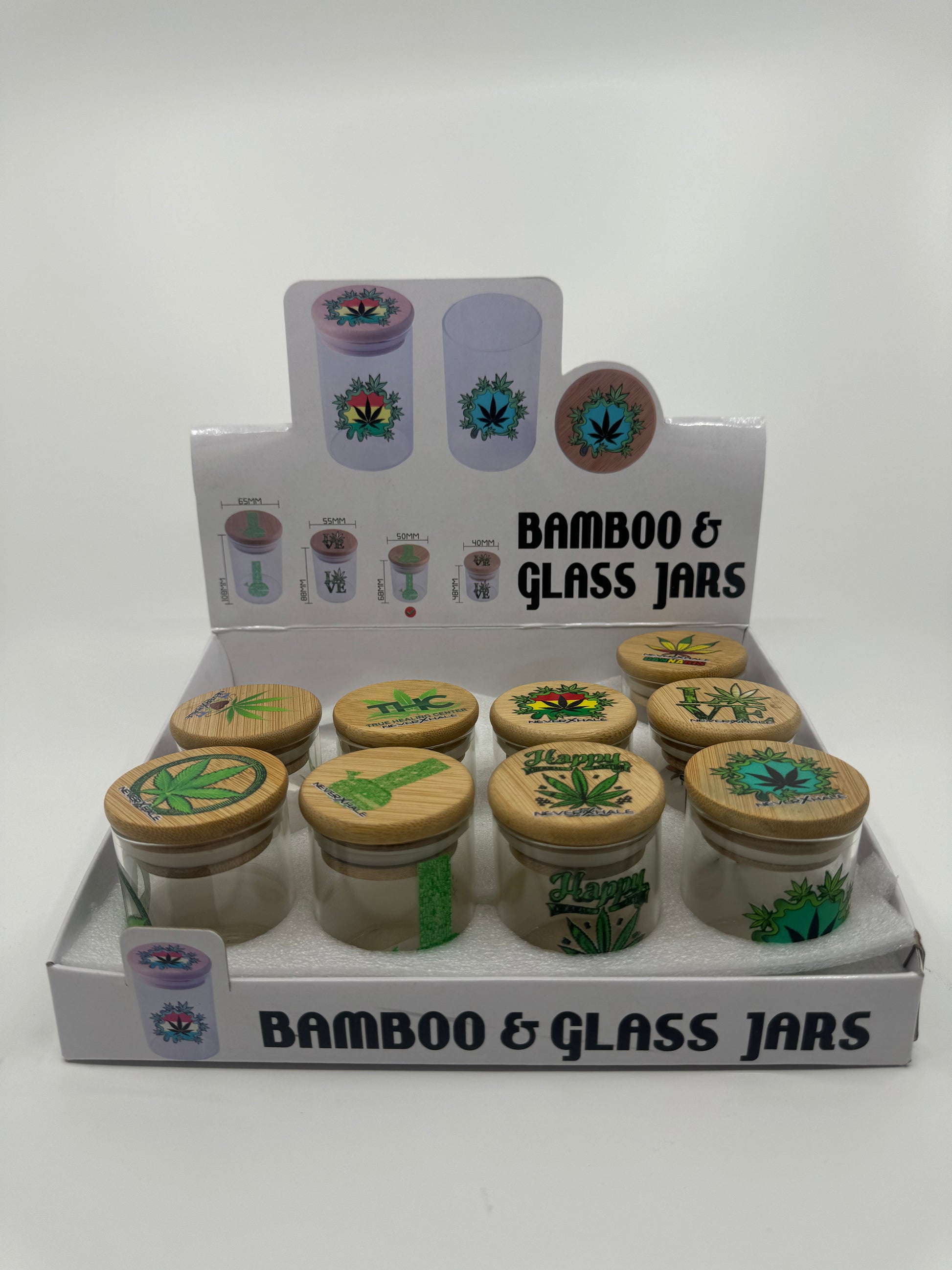 RK Quality Glass Bamboo and Glass Stash Jar Set - RK Quality Glass