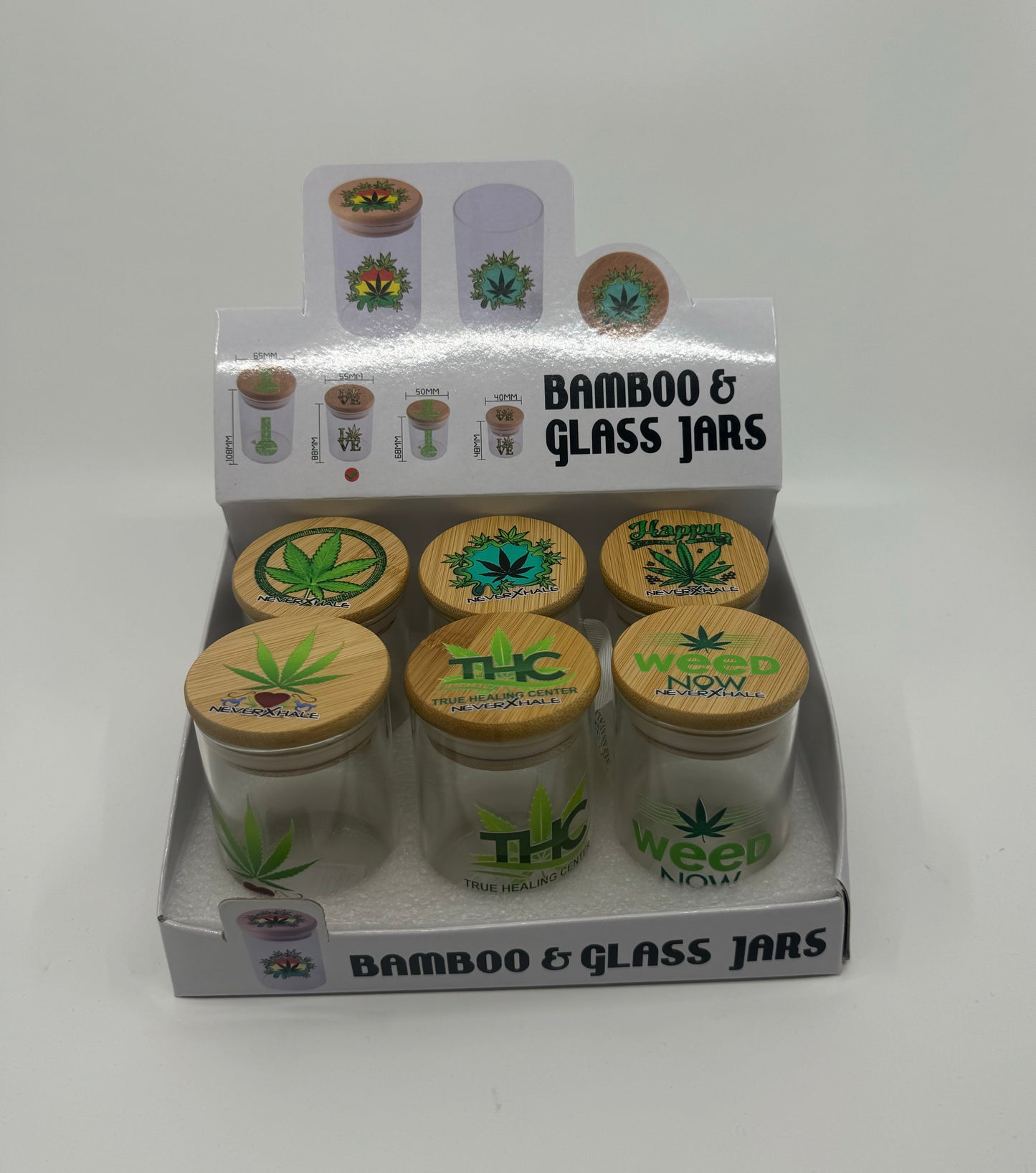 RK Quality Glass Bamboo Glass Stash Jar - Premium Quality - RK Quality Glass