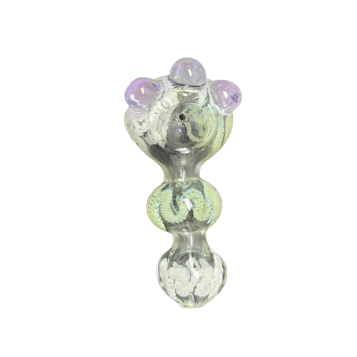 4.5" Three bowl marble hand pipe - HP1003 - RK Quality Glass
