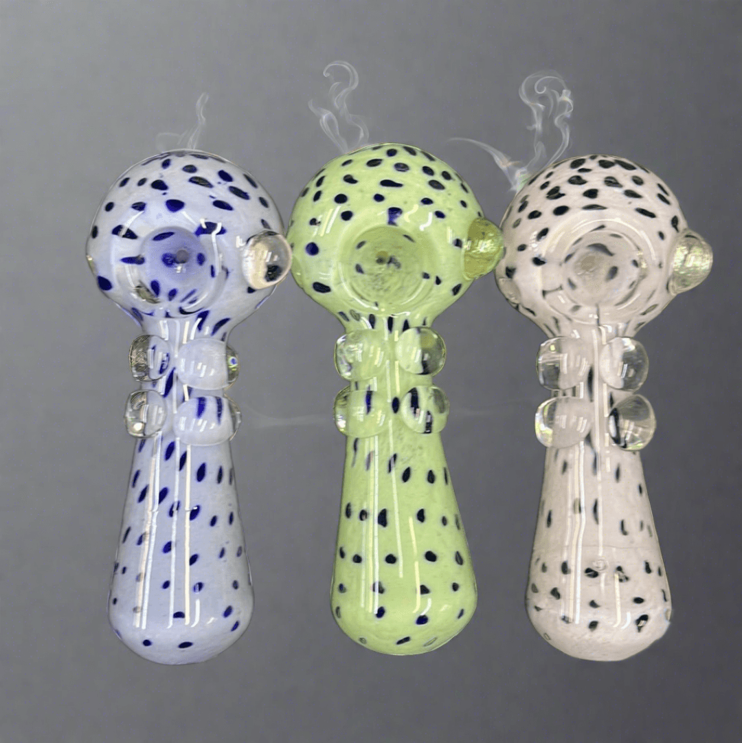 4.5” frit marvel spoon Hand pipe - HP1028 - RK Quality Glass