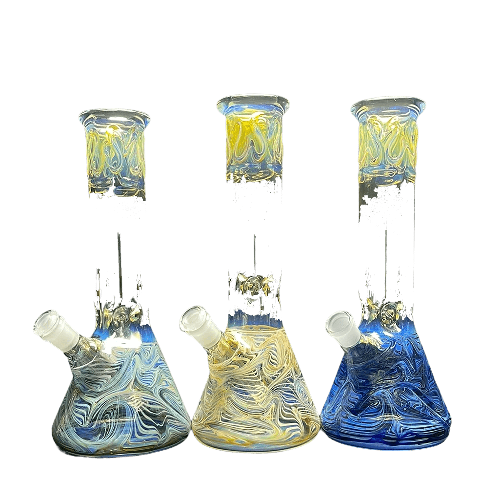 12” American made color art fumed Bkr bong - WP152 - RK Quality Glass