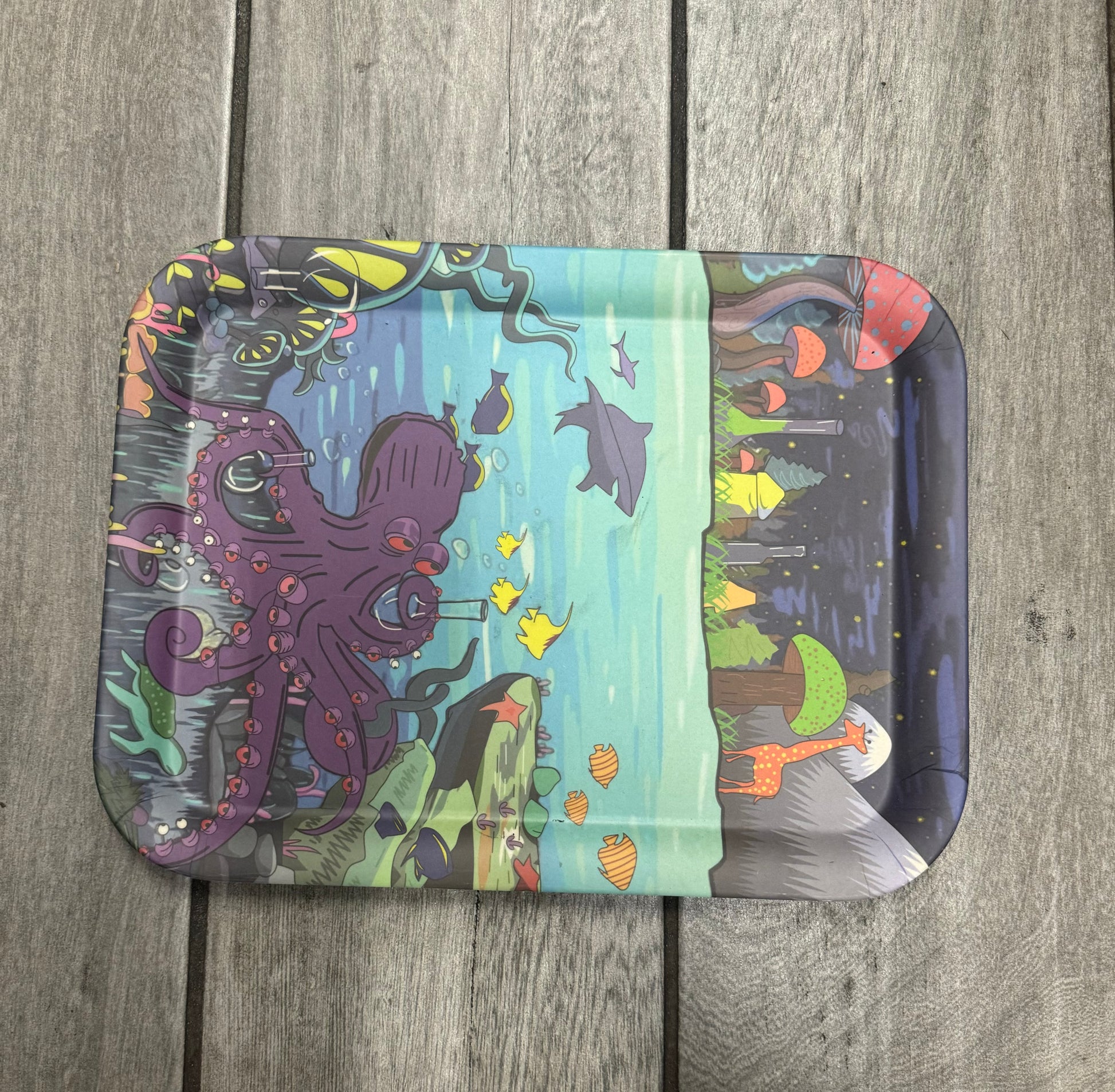 RK Quality Glass Large Bamboo Rolling Tray - Fun Designs - RK Quality Glass