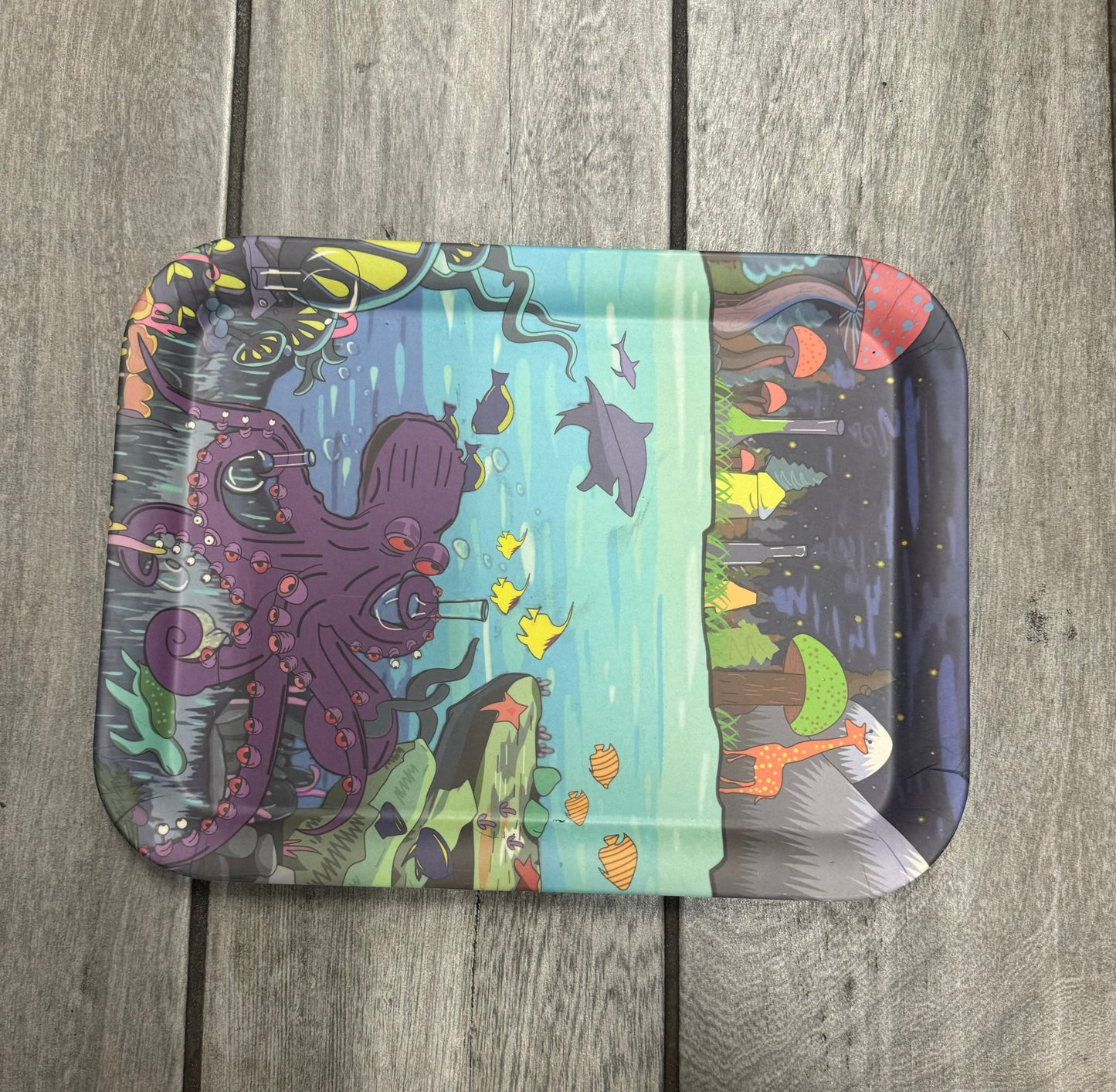 RK Quality Glass Large Bamboo Rolling Tray - Fun Designs - RK Quality Glass