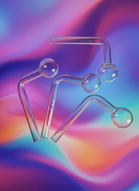 6 Inch L Bent Glass Oil Burner Pipe