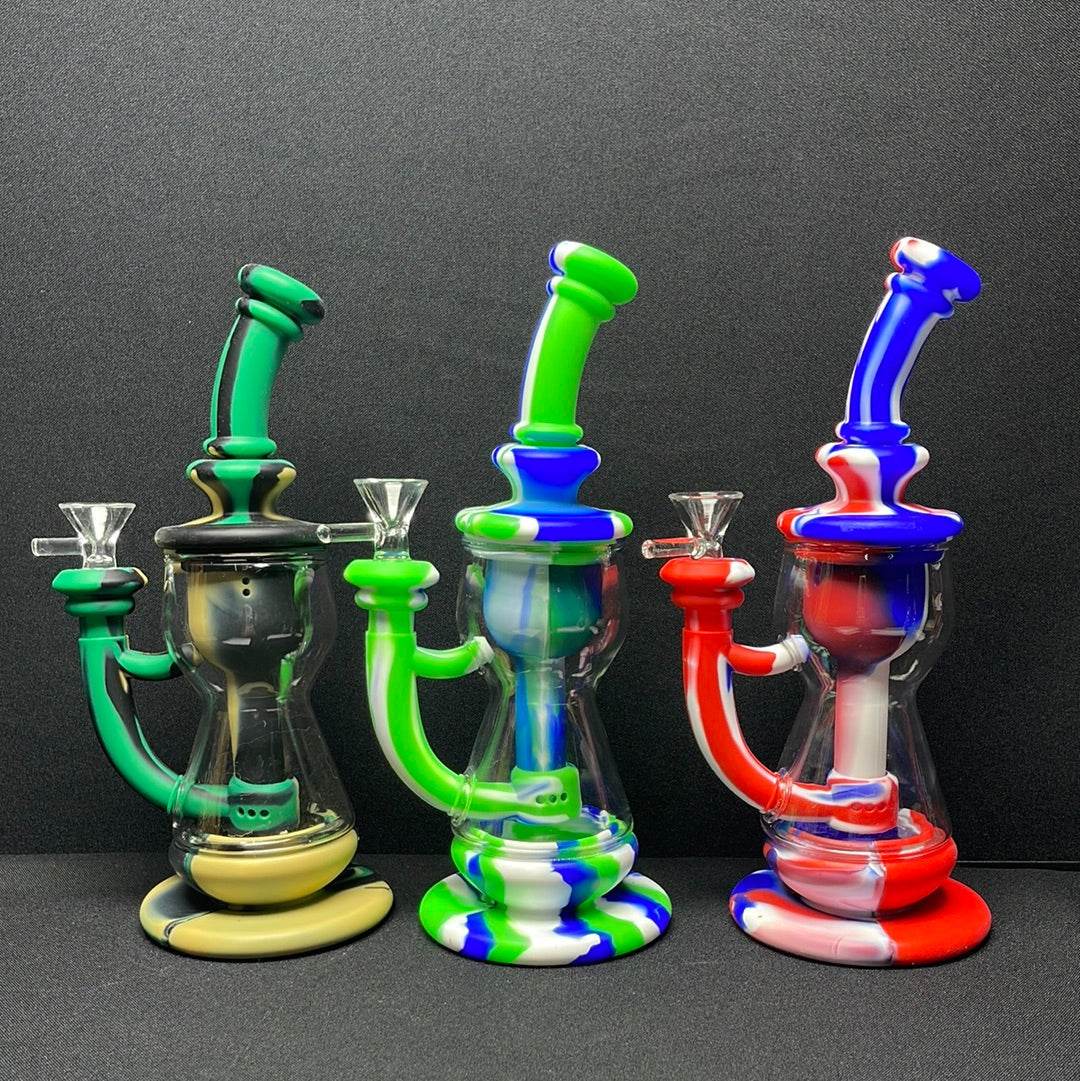 RK Quality Glass 10 Inch Silicone Bent Dab Rig - RK Quality Glass