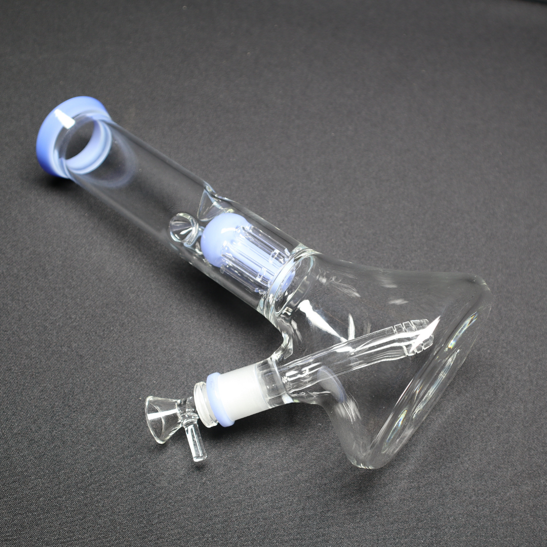 10 Inch Tree Perc Bong with Mint Accents - WP106 - RK Quality Glass