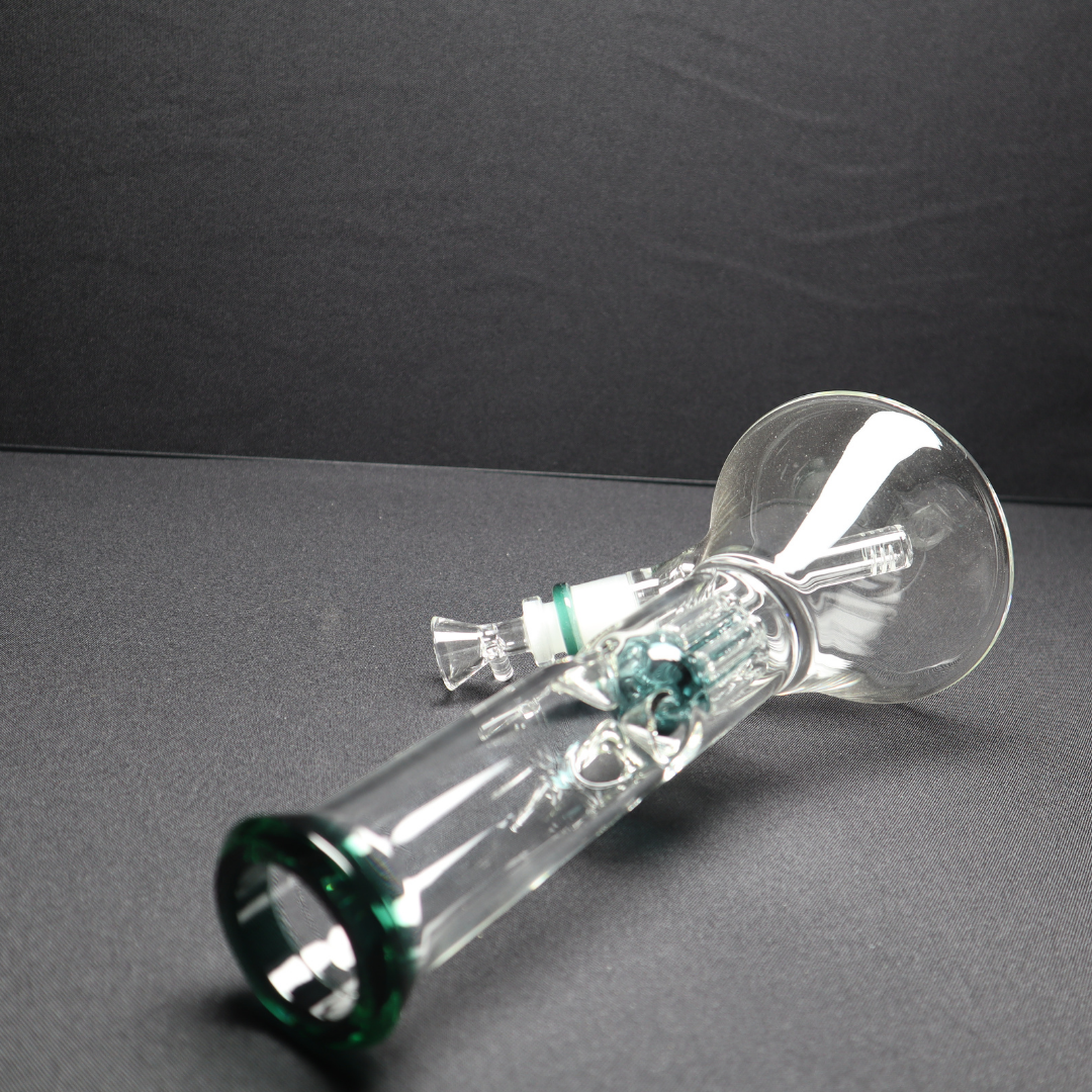 10 Inch Tree Perc Bong with Mint Accents - WP106 - RK Quality Glass