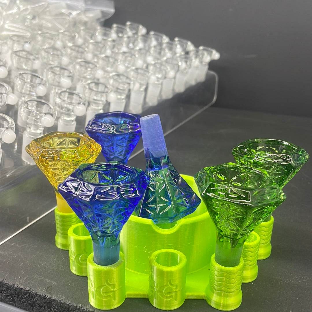 RK Quality Glass 14mm Diamond Bowl for Bong - Colorful Set - RK Quality Glass