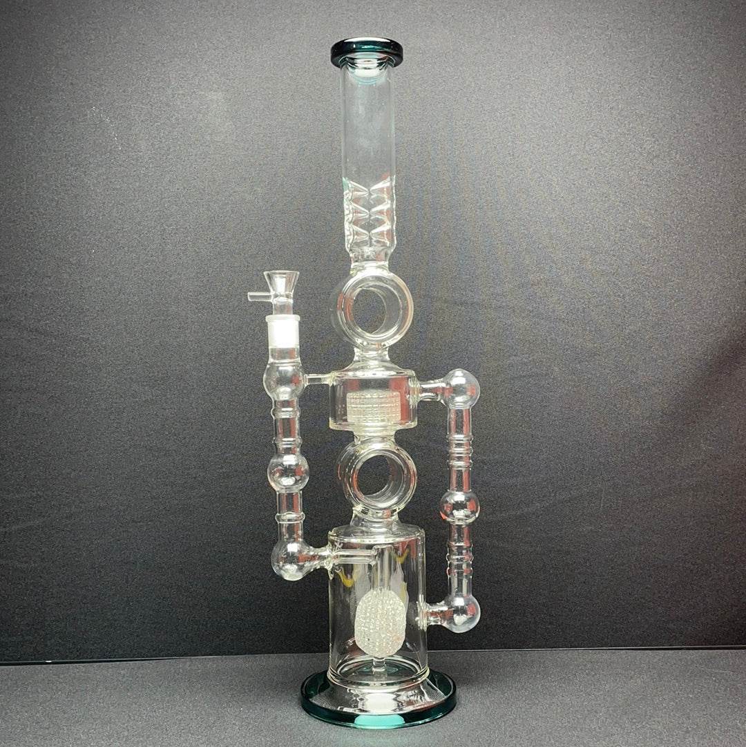 RK Quality Glass 22 Inch Dual Shower Head Dab Rig - RK Quality Glass