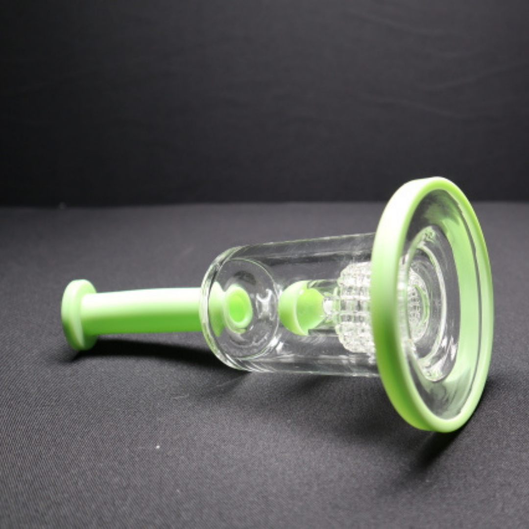 8" bent neck swiss shower head dab rig - WP124 - RK Quality Glass