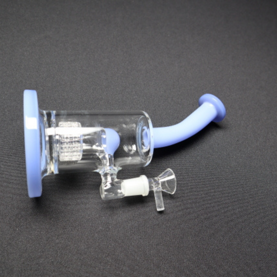 8" bent neck swiss shower head dab rig - WP124 - RK Quality Glass