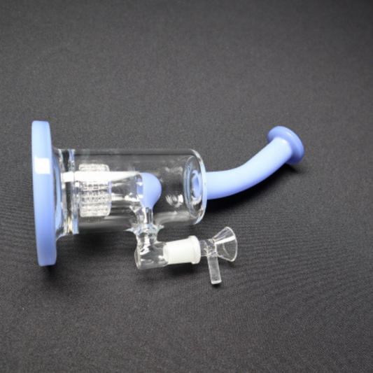 8" bent neck swiss shower head dab rig - WP124 - RK Quality Glass