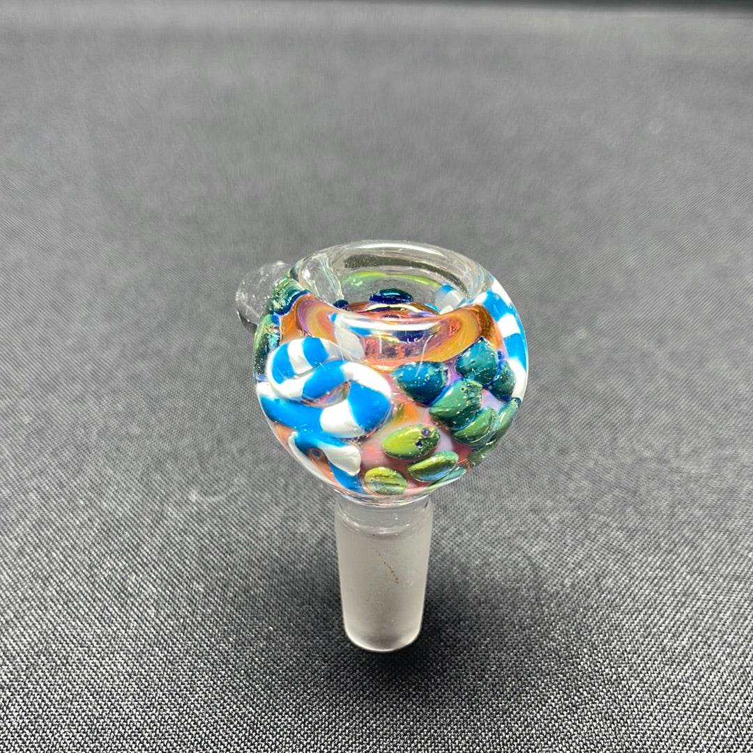 RK Quality Glass 14mm Male Glass Bowl with Colorful Design - RK Quality Glass