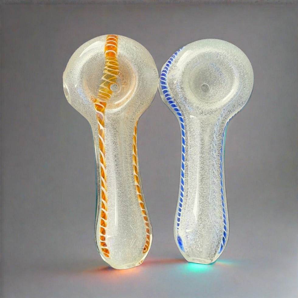 RK Quality Glass Glow in the Dark Glass Hand Pipe - RK Quality Glass