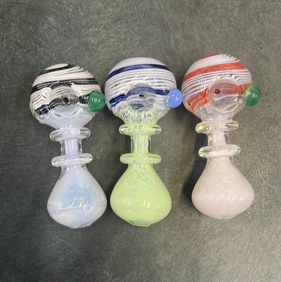 4.5” double rim slime frit spoon Hand pipe - HP1024 - RK Quality Glass