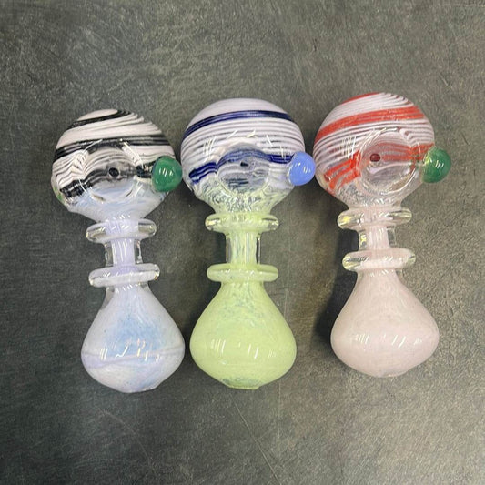 4.5” double rim slime frit spoon Hand pipe - HP1024 - RK Quality Glass