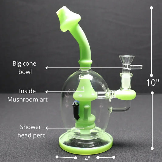 RK Quality Glass Mushroom Showerhead Perc Dab Rig - RK Quality Glass