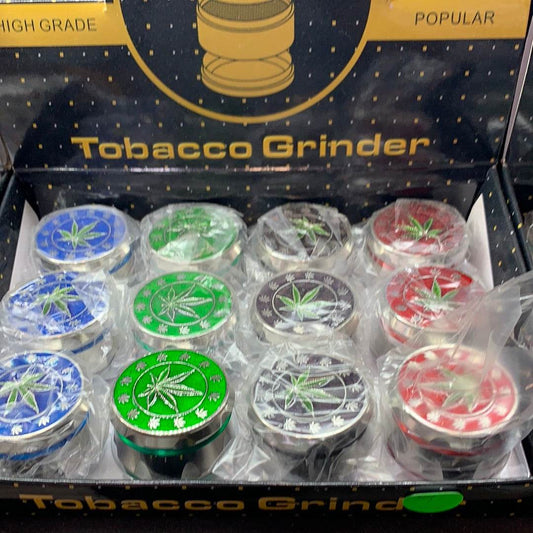 RK Quality Glass Weed Leaf Tobacco Grinder Set - 12 Pack - RK Quality Glass