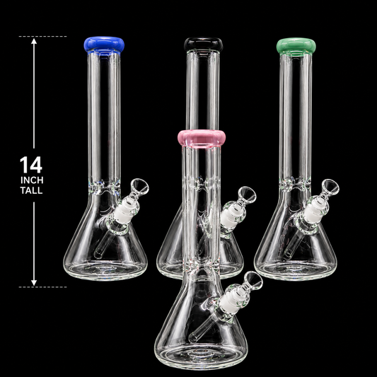14 Inch Clear Beaker Bong 9MM Thickness - WP101