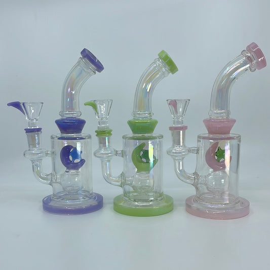 787 RKQG750 7” slime moon insert bent dab rig