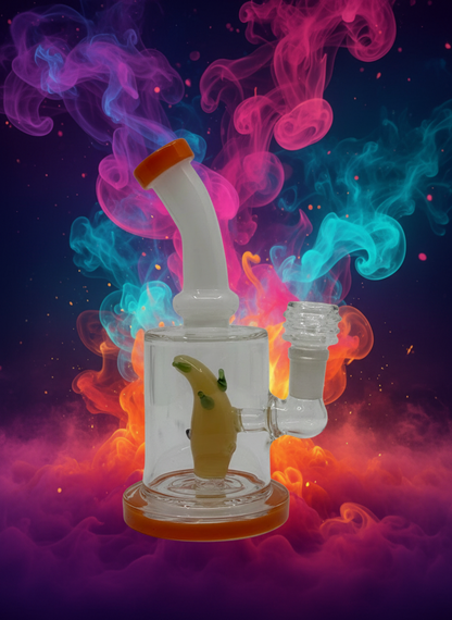 7” Fish Inserts Bent Dab Rig Wholesale - RK Quality Glass