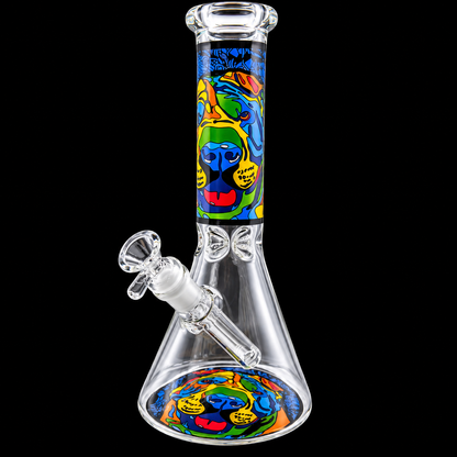 Colorful Pop Art Dog Beaker Glass Bong