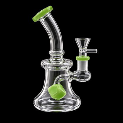Cube Perc Bent Neck Glass Dab Rig Wholesale RK Quality Glass