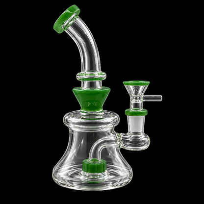 Bent Neck Bell Base Glass Dab Rig with Showerhead Percolator Wholesale RK Quality Glass