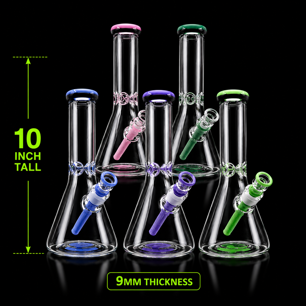 10 Inch 9mm Thick Glass Beaker Bong Wholesale RK Quality Glass