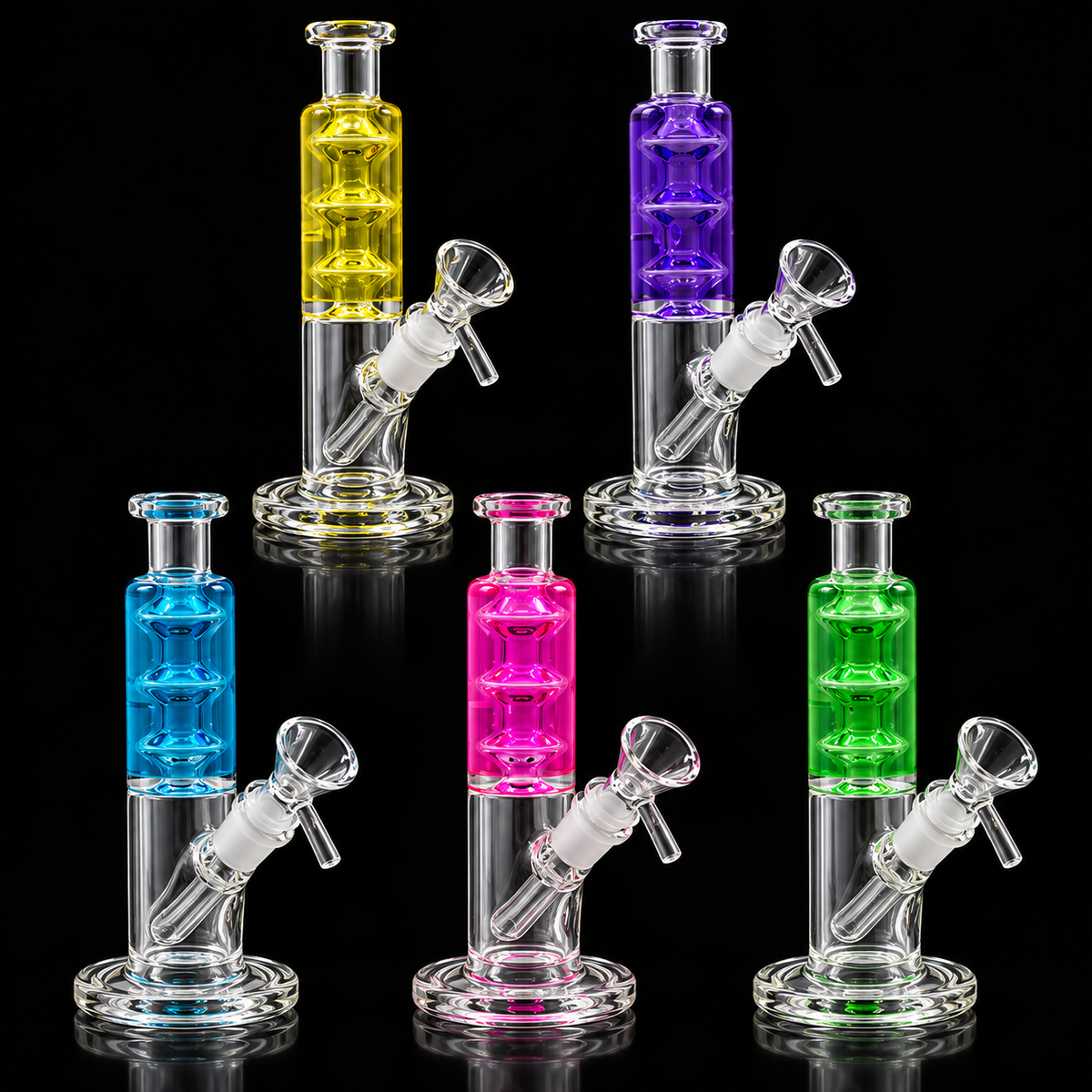 Triple Bubble Chamber Straight Tube Glass Bong Wholesale RK Quality Glass