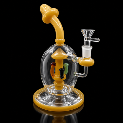 Bent Neck Mushroom Percolator Glass Dab Rig Wholesale RK Quality Glass