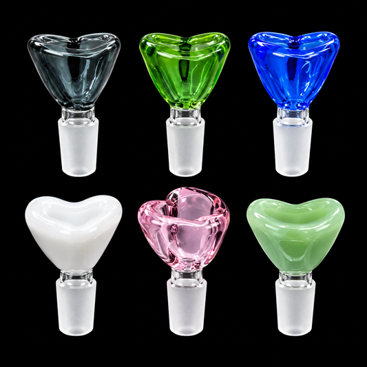 14M Color Glass Heart Shape Bowl - 12 Count Per Display