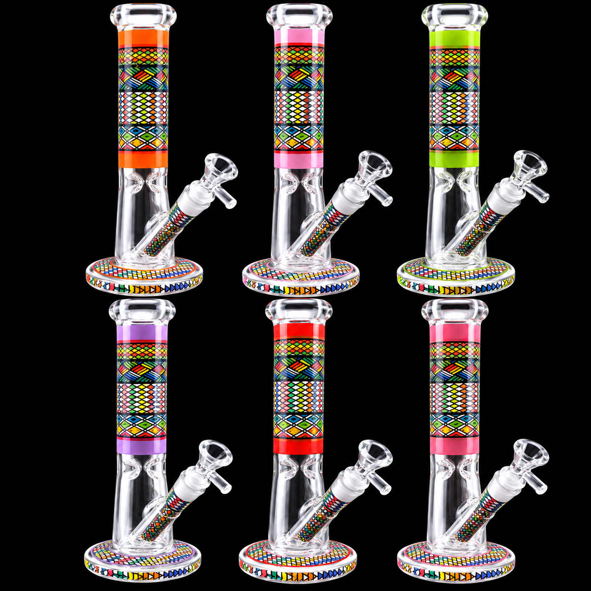 10 - Inch Rainbow Mosaic Straight Tube Bong
