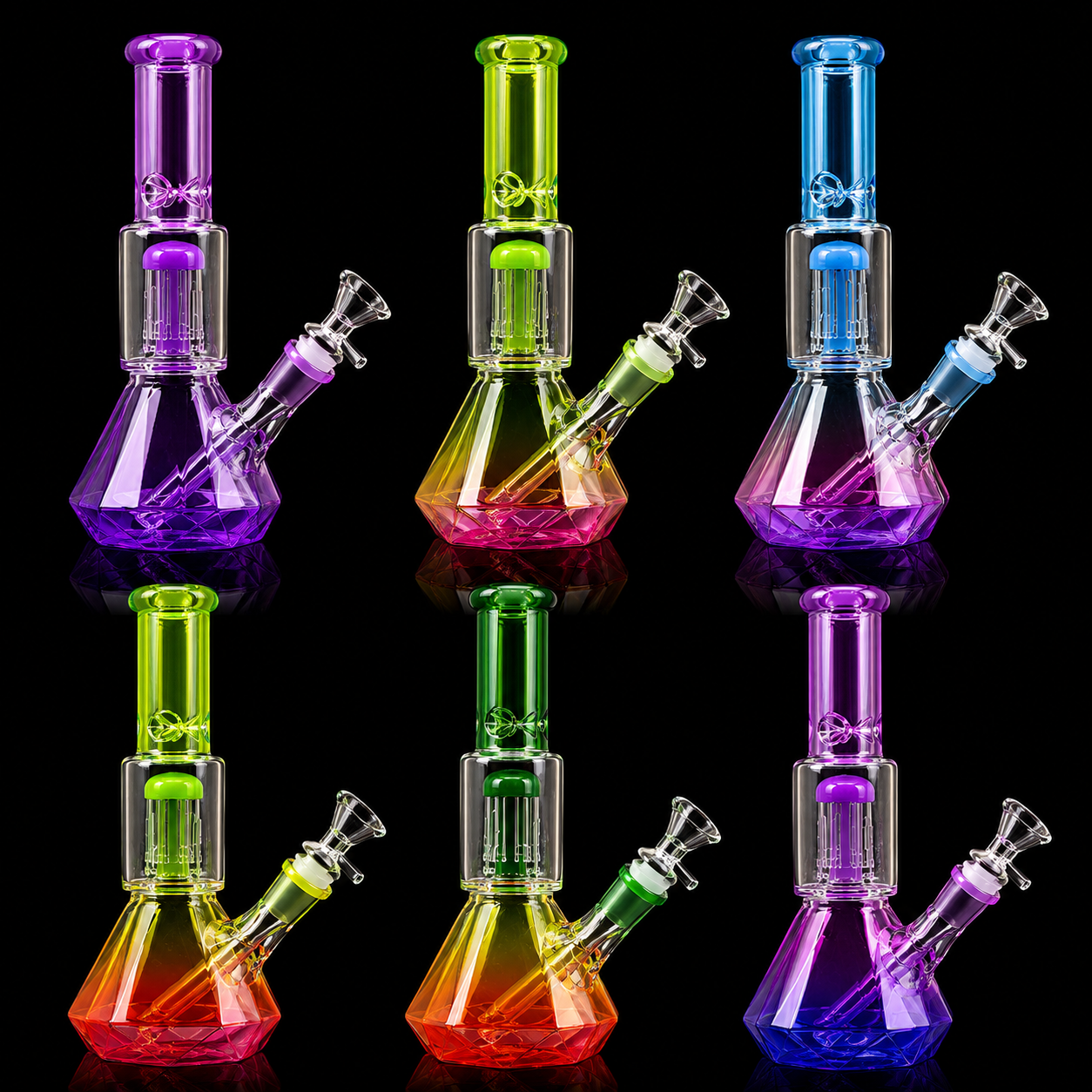 10 INCH MULTI COLOR TREE PERC BEAKER BONG