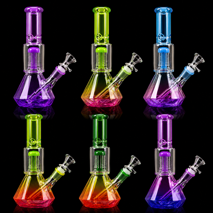 10 INCH MULTI COLOR TREE PERC BEAKER BONG