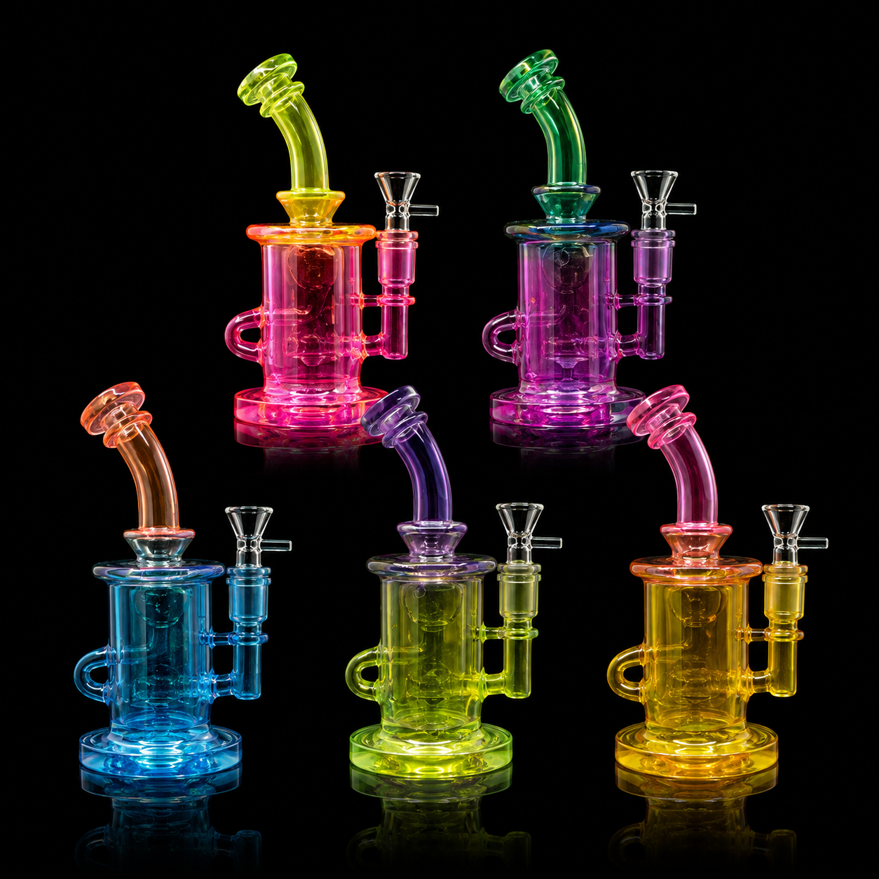 8 Inch Neon Color Mini Recycler Dab Rig Wholesale