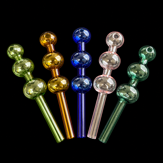 8" Triple Bowl Glass Oil Burner Pipe