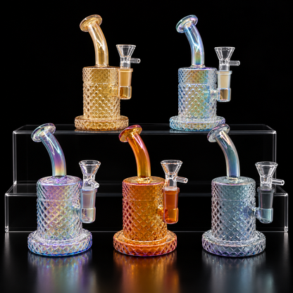 Iridescent Diamond Texture Glass Dab Rig Wholesale RK Quality Glass