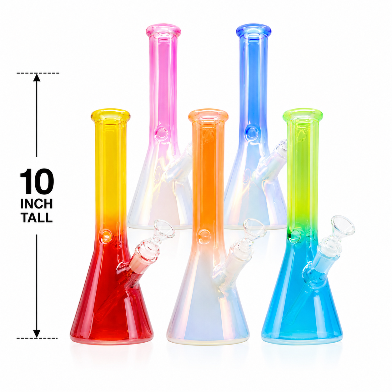 10 INCH MULTI COLOR BEAKER BONG