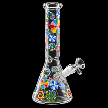 10 - Inch Colorful Candy Swirl Beaker Glass Bong