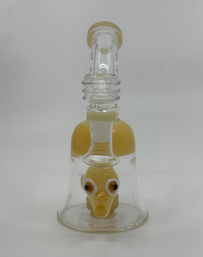 6" shower head slime dab rig with outside character art - RK Quality Glass