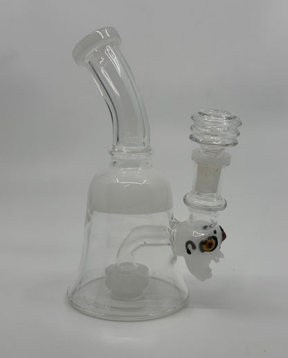 6" shower head slime dab rig with outside character art - RK Quality Glass