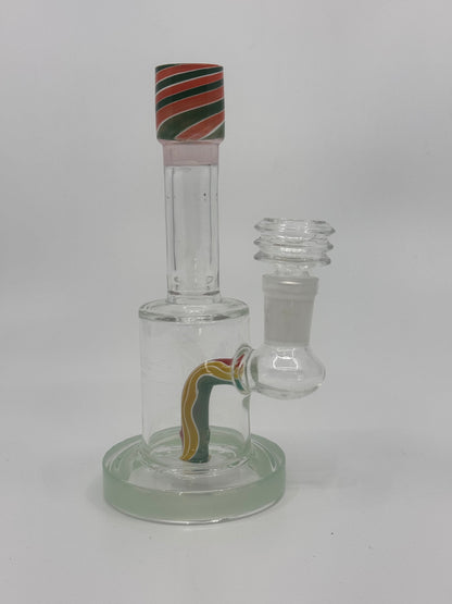 6" color art mini straight dab rig - RK Quality Glass