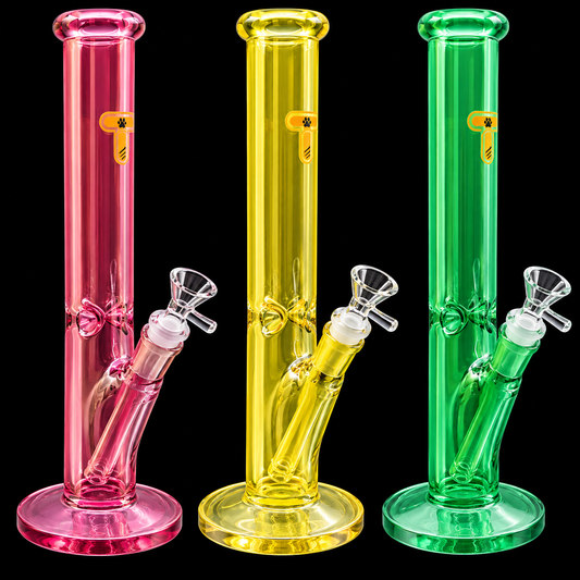 12 - Inch Electroplated Solid Color Straight Tube Water Bong
