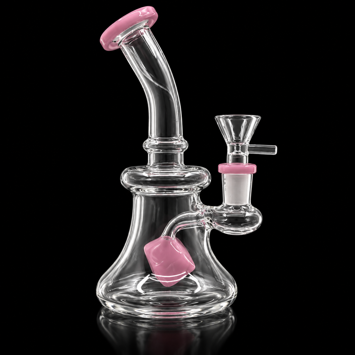 Cube Perc Bent Neck Glass Dab Rig Wholesale RK Quality Glass